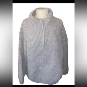 ASOS  Gray Maternity sweater Half Zip Collared Size 14